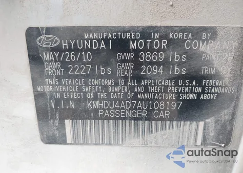 2010 Hyundai Elantra Blue from USA, damaged, VIN KMHDU4AD7AU108197